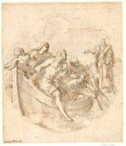 Tondo mit Christus, der Petrus auffordert, auf dem Wasser zu gehen von after Ubekendt