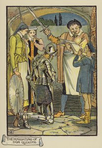 Die Ritterschlagung von Don Quixote von after Walter Crane