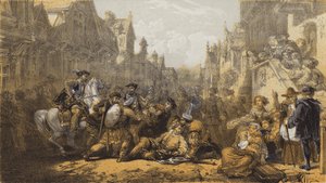 Altes Linlithgow, Ermordung von Regent Moray von after William Allan
