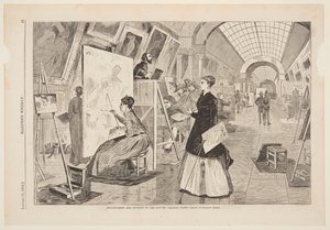 Kunst - Studenten und Kopisten in der Louvre-Galerie, Paris von after Winslow Homer