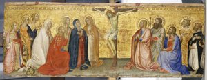 Christus am Kreuz mit Maria Magdalena und anderen Heiligen von also Manfredi de Battilori Bartolo di Fredi
