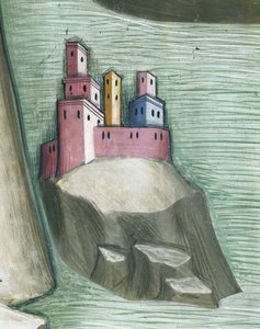 Tötung von Hiobs Dienern und Entführung der Herden, Szene aus den Geschichten des Alten Testaments von also Manfredi de Battilori Bartolo di Fredi