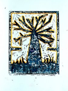 Abstrakter Holzschnittbaum von andrea de ranieri