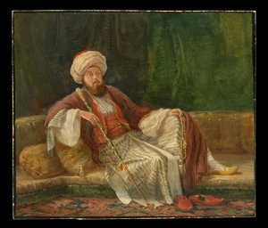 Westlicher Gentleman in orientalischem Kostüm