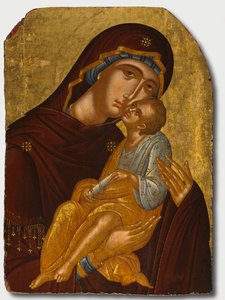Ikone der Muttergottes und des Jesuskindes (Virgin Eleousa) von attributed to Angelos Akotantos (Greek, d. 1450)