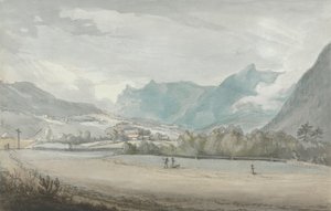 Gebirgige Landschaft mit Figuren von attributed to Benjamin West
