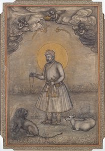 Porträt des gealterten Akbar von attributed to Govardhan