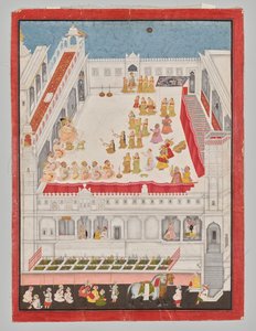 Maharana Jagat Singh bei der Raslila von attributed to Jai Ram
