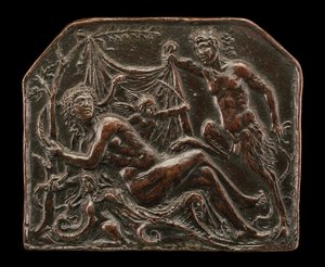 Ein Satyr enthüllt eine Nymphe