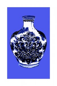 Blaue und weiße Vase
