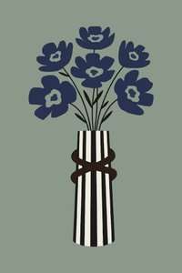 Moderner Blauer Blumenstrauß von cartissi