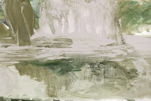 Sanfter grüner Wasserfall von cartissi