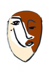 Geteiltes Gesichtsporträt