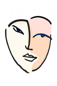 Zweifarbiges modernes Gesicht