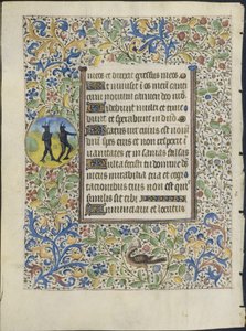 Blatt aus einem Stundenbuch: Zwei Teufel (verso) von circle of Coëtivy Master