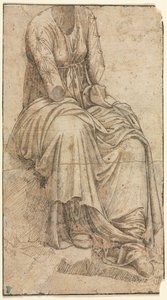 Kopie einer römischen Statue einer sitzenden Frau von circle of Domenico Ghirlandaio