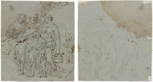 Lot und seine Töchter (recto) Skizze für Lot und seine Töchter (verso)