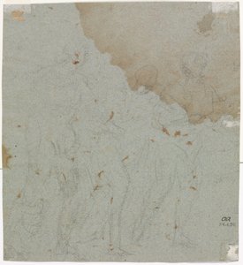 Skizze für Lot und seine Töchter (verso) von circle of Pietro da Cortona