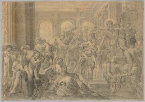 Kopie von Annibale Carraccis St. Roch, der Almosen gibt