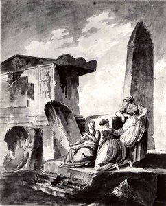 Drei junge Mädchen bei Ruinen, ca. 1790
