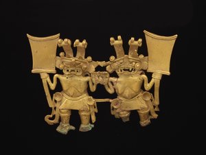 Anhänger mit zwei Figuren, ca. 700-1520 von culture Diquis