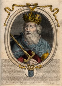 Karl der Große (742-814), König der Franken und christlicher Kaiser des Westens - Gravur aus 