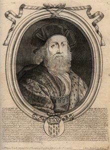Dynastie der Merowinger: Porträt von Childerich III. (714-755), König der Franken - Gravur aus 