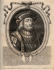 Porträt von Chilperich I. (539-584), König von Neustrien - Gravur aus 