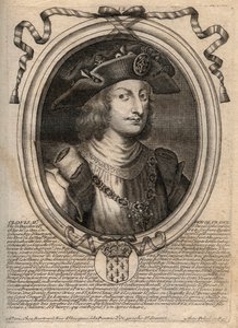 Porträt von Chlodwig II., König der Franken (ca. 633-657) - Gravur aus 
