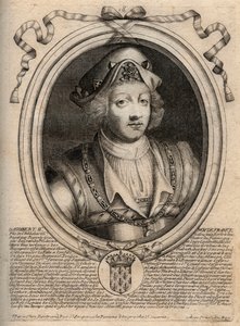 Porträt von Dagobert II., König der Franken von 711 bis 716 - Gravur aus 