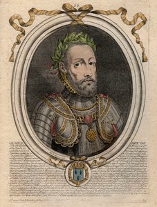Porträt von Heinrich II (1519-1559), König von Frankreich - Gravur aus 