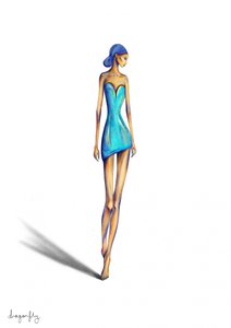 Schicke Frau im Blauen Kleid von dragonfly