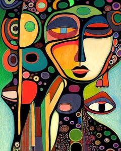Abstrakte Frauen Gesichtsmalerei, figurative Kunst
