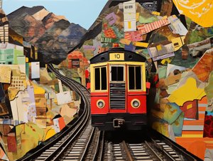 Standseilbahn-Station Collage von F. Abderrahim