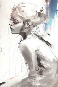 Flüstern des modernen Romantizismus, schönes Mädchen, Wandkunst | Leinwanddrucke