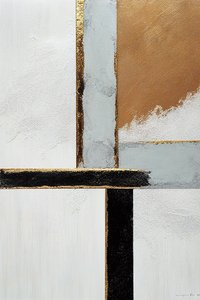 Weiß & Schwarz, goldene abstrakte Linien