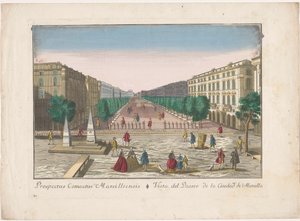 Blick auf eine Promenade in Marseille