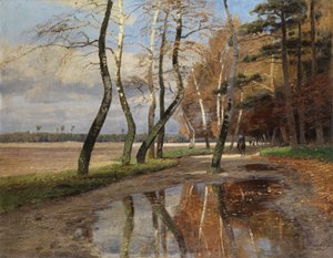 Reiter unter herbstlichen Bäumen von genannt Winter Schroeter Wilhelm Schroeter