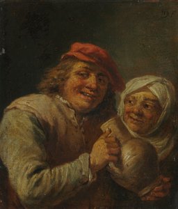 Alter Mann und Frau von imitator of David Teniers
