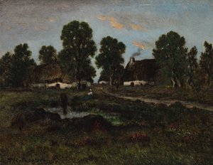Häuser in der Nähe von Larchant von imitator of Théodore Rousseau