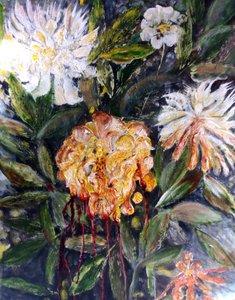 Blutende Pfingstrose, 2017 von jocasta shakespeare