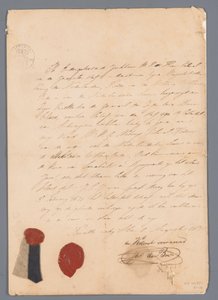 Stück Stoff von der Uniformjacke von J.C.J. van Speyk mit angehängten Herkunftsnachweisen