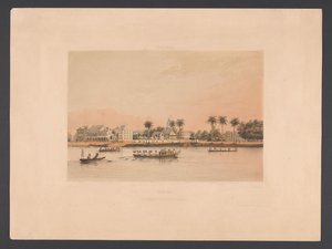 Wasserkante mit Gouverneurshaus in Paramaribo von jonkheer Jacob Eduard van Heemskerck