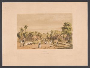Wohnungen von versklavten Menschen auf einer surinamischen Plantage von jonkheer Jacob Eduard van Heemskerck