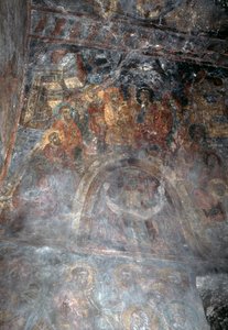Heilige, Fresko an der Decke der Kirche von Agia Paraskevi, Anisaraki, Kreta, Griechenland (Foto) von Theodore Charles Ange Coquelin