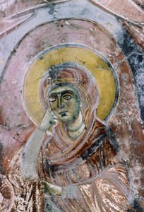 Madonna, Fresko in der Kirche Agios Georgios, Mourne, Kreta, Griechenland von Unbekannt Unbekannt