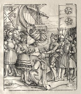 Maximilian schließt Frieden mit Heinrich VII. von possibly by Peter Flötner