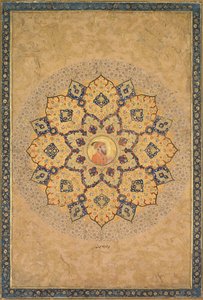Shamsa (Sonnenstrahl) mit Porträt von Aurangzeb (1618-1707), aus dem Kaiserlichen Album (das Kevorkian Album) von probably by Bichitr