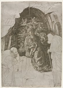 Jungfrau und Kind in der Grotte von probably by the so called Premier Engraver