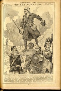 Agenda Buvard du Bon Marche 1917 - Illustration von Job (Jacques Marie Gaston Onfray und Breville): Wir werden sie haben! 1916 - Krieg von 14-18, Medizin, Gesundheit, Uniformen, Große Schlachten, Rüstung - Soldaten, Gallier - Historisch